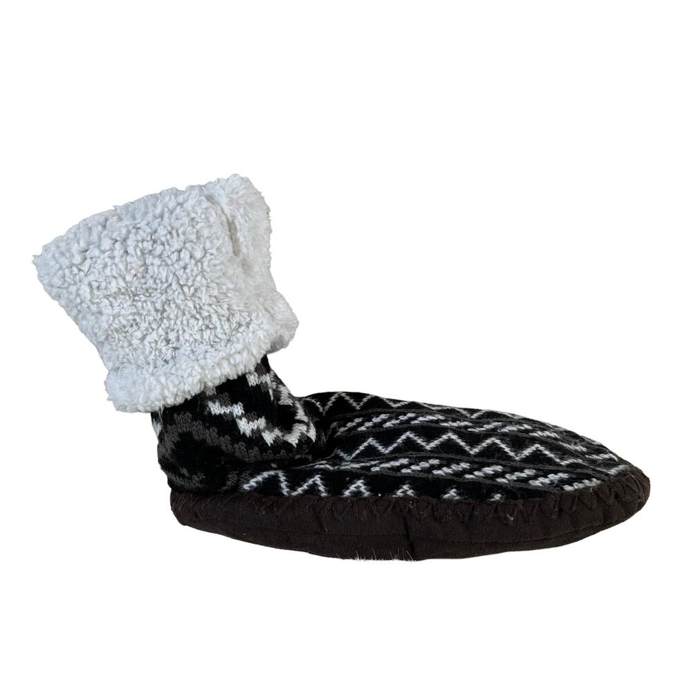 Frye Slip on Sock Slippers Grip Roll up Brown Aztec